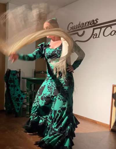 Intensidad mirada Vanessa Cortes actuación flamenco puro